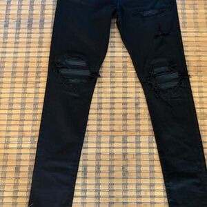 Black Amiri Distressed Ripped Skinny Jeans 34 x 33